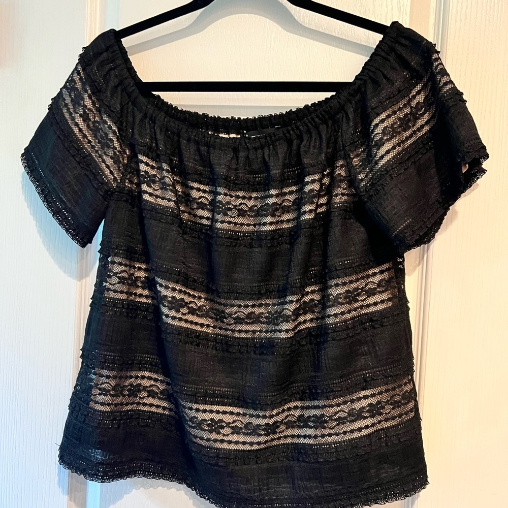 INC Black Off-Shoulder Top